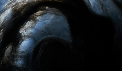 Outer space abstract background, mysterious black matter. Mystical creature in the bowels of the...