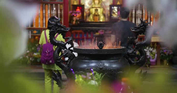 A traditional Taiwanese Incense Burner at the Longshan Temple in Taipei, Taiwan, Republic of China. Happy Chinese new year!	