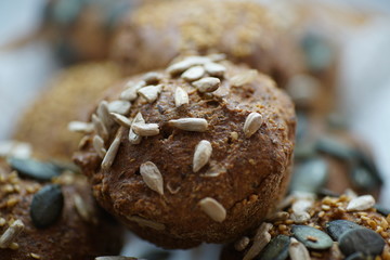 Freshly baked bread with macro lens in best quality scanned
