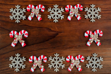 Christmas decoration on a wooden background