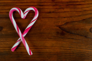 Heart shaped candy cane