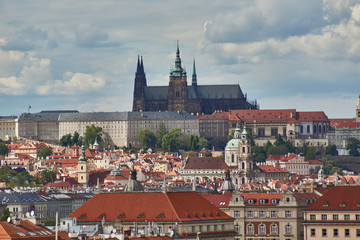 Fototapeta premium Panorama of Prague from Visegrad.