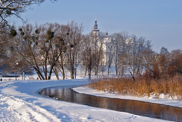 Zima w Supraślu, Rzeka Supraśl, Podlasie, Polska