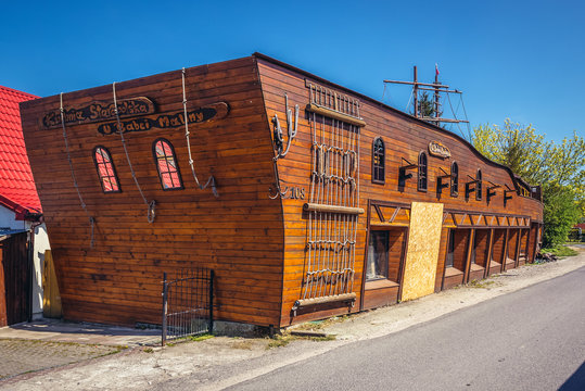 Sarbinowo, Poland - May 12, 2017: Restaurant in Sarbinowo, small village on the Baltic Sea coast