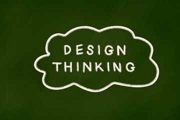 Design thanking text background concept on chalkboard