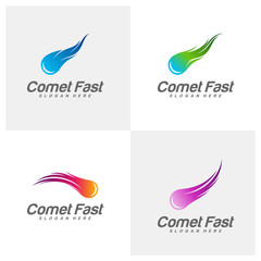 Set of Comet Logo Vector, Comet Logo Design Template, Icon Symbol, Illustration © shuttersport