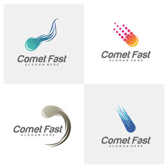 Set of Comet Logo Vector, Comet Logo Design Template, Icon Symbol, Illustration © shuttersport