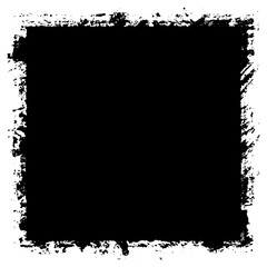 Grunge background black rectangular isolated on white background