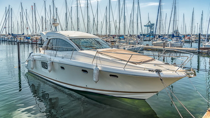 Fototapeta premium Hoganas Luxury Yacht in Harbour