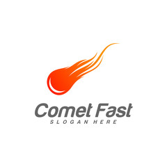 Comet Logo Vector, Comet Logo Design Template, Icon Symbol, Illustration
