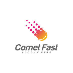 Comet Logo Vector, Comet Logo Design Template, Icon Symbol, Illustration