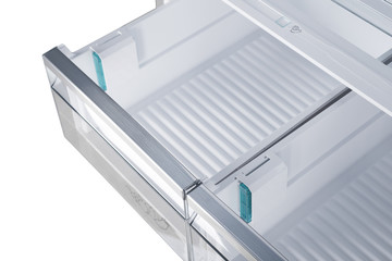 Refrigerator Isolated on White Background. Modern Kitchen and Domestic Major Appliances