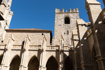 Fototapeta na wymiar Narbonne city Cathedral of Saint-Just town center in south France