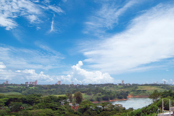 Skyline of Ciudad Del Este and Parana River, Paraguay