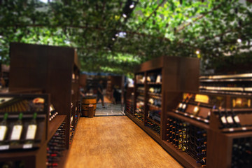 Wooden Corridor in a Wine shop