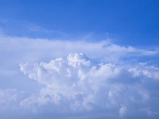 The vast blue sky and clouds sky. Beautiful clear sky and white cloud background.