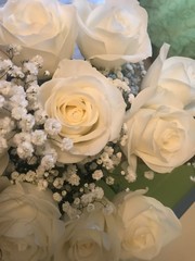 bouquet of white roses