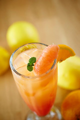 Lemon and pink grapefruit juice 