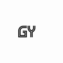 Initial outline letter GY style template	