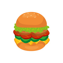 delicious hamburger fast food icon vector illustration design