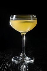 Classic daiquiri on the dark background. Luxury craft drink.