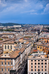 Fototapeta na wymiar Aerial view of buildings in a colourful city