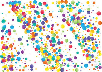 Festive color round confetti background. Abstract frame confetti texture for holiday, postcard, poster, website, carnivals, birthday and children's parties. Cover confetti mock-up. Wedding card layout