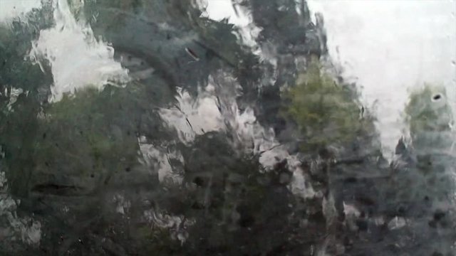 Typhoon hitting with rain and extreme winds in full force, Philippines