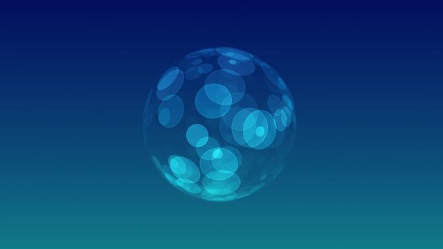 Blue globe of balls and circles