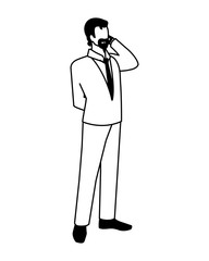 businessman standing on white background