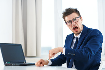 businessman working on laptop