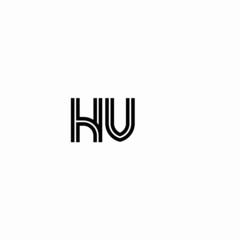 Initial outline letter HV style template	