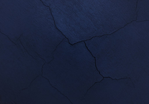 View Of Dark Blue Cracked Wall