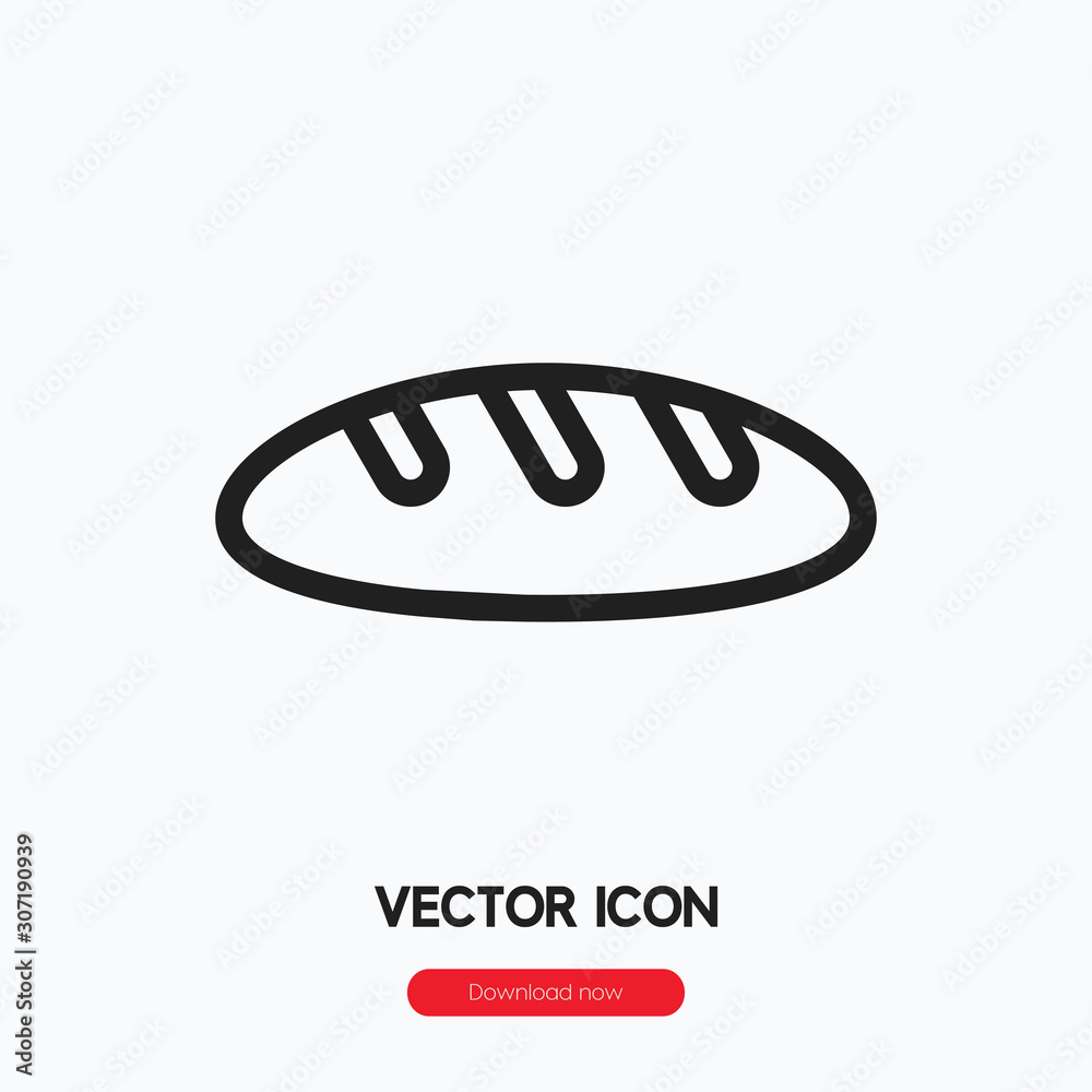 Poster bread icon vector. linear style sign for mobile concept and web design. bread symbol illustration. p