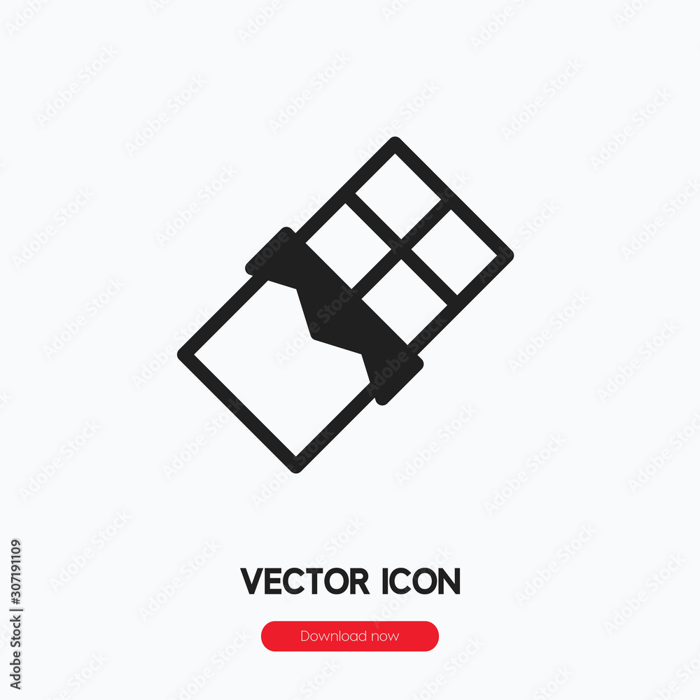 Poster chocolate bar icon vector. linear style sign for mobile concept and web design. chocolate bar symbol