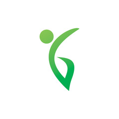 green leaf people logo design