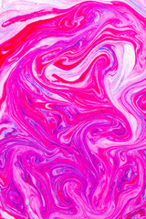 Transparent creativity. Trendy wallpaper. Abstract neon purple fluid art on concrete background. Digital art. Abstract pink and blue neon gradient background. Design backdrop