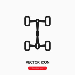 Chassis icon vector. Linear style sign for mobile concept and web design. Chassis symbol illustration. Pixel vector graphics - Vector.