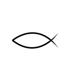 Christian fish icon vector illustration