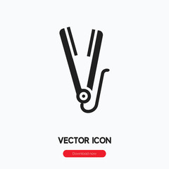 Hair straightener icon vector. Linear style sign for mobile concept and web design. Hair straightener symbol illustration. Pixel vector graphics - Vector.