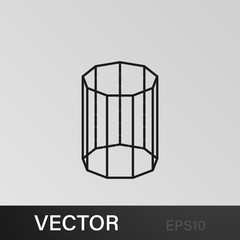 decagonal prism icon. Geometric figure Element for mobile concept and web apps