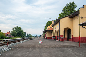 Loznica, Serbia - July 13, 2019: Railway station in Loznica, Serbia