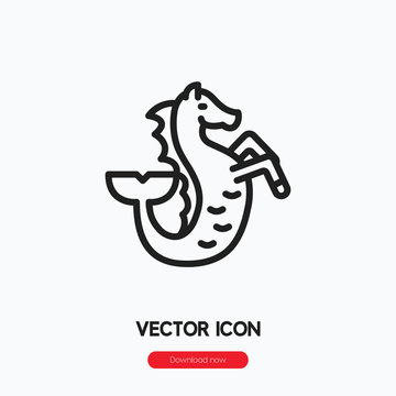 Seahorse icon vector. Linear style sign for mobile concept and web design. Seahorse symbol illustration. Pixel vector graphics - Vector.	