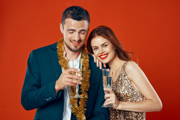 cheerful young couple holiday fun vacation