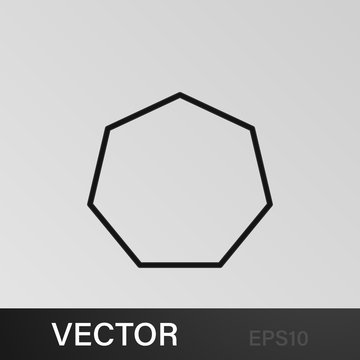 heptagon icon. Geometric figure Element for mobile concept and web apps
