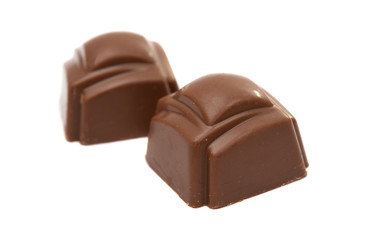 Belgian chocolate candies isolated