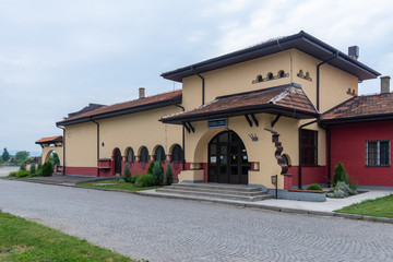 Loznica, Serbia - July 13, 2019: Railway station in Loznica, Serbia
