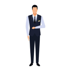 Avatar groom icon, flat design