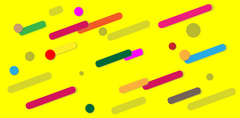 Colored lines on a yellow background. Lines.Colors.Vector illustration.Stock illustration.