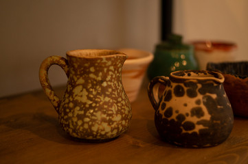 ceramics on a shelf
